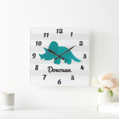 恐竜 スクエア壁時計 (ホーム)