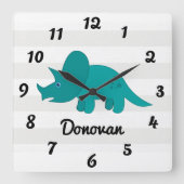 恐竜 スクエア壁時計 (正面)