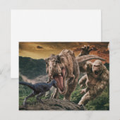恐竜 タイラノサウルス ゴリラ ヴェロキラプトル ポストカード (正面/裏面)