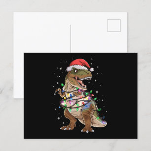 恐竜 ティラノサウルス ツリー クリスマスセーター クリスマス ダイノ ポストカード