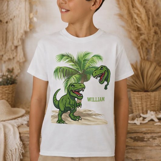 恐竜 ティラノサウルス 森 Tシャツ