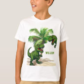 恐竜 ティラノサウルス 森 Tシャツ (正面)