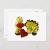 恐竜+ハート葉書 ポストカード (正面/裏面)