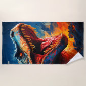 恐竜 ビーチタオル (正面)