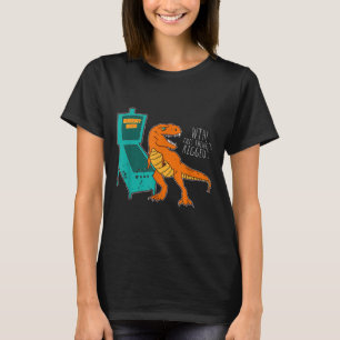 恐竜 ピンボール ウィザード アーケード マシン プレーヤー 絵 Tシャツ