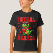 恐竜 フロルフ プレーヤー ギフト ティラノサウルス ゴルファー ディノ レトロ Tシャツ (正面)