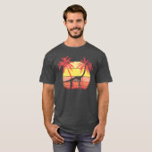恐竜 ブラキオサウルス 骨格 夏の夕日 80年代  Tシャツ (正面フル)