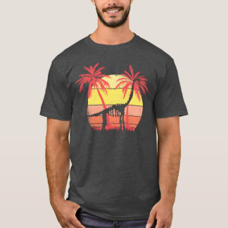 恐竜 ブラキオサウルス 骨格 夏の夕日 80年代  Tシャツ