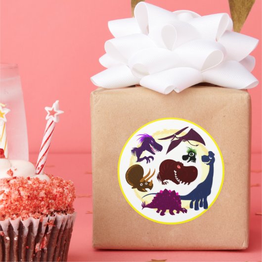 恐竜 ラウンドシール (パーティー)