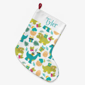 恐竜 ラージクリスマスストッキング (正面 (吊り時))