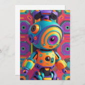 恐竜 ロボット ユニコーンのパーティー招待状 子供 招待状 (正面/裏面)