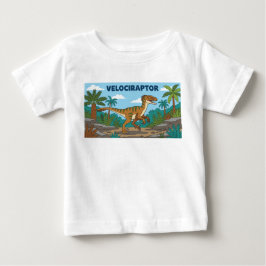 恐竜 ヴェロキラプトル ラプトル ベビーTシャツ