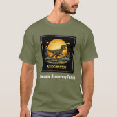 恐竜 ヴェロキラプトル 古代 月 Tシャツ (正面)