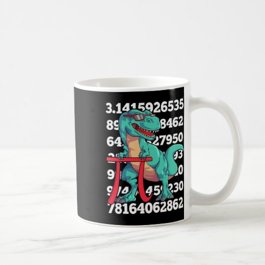 恐竜 円周率の日 Tレックス おもしろ数学 3.14 先生 生徒 コーヒーマグカップ (右)
