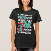 恐竜 円周率の日 T レックス おもしろ 数学 3.14 先生 生徒 Tシャツ (正面)