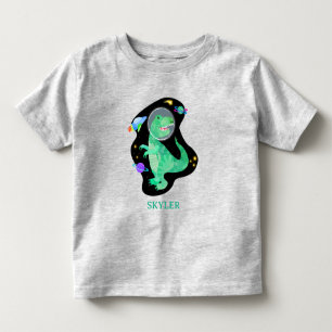 恐竜 宇宙飛行士 宇宙 トドラーTシャツ