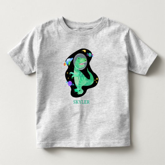 恐竜 宇宙飛行士 宇宙 トドラーTシャツ (正面)