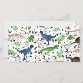 恐竜！恐竜の誕生日パーティーありがとう サンキューカード (裏面)