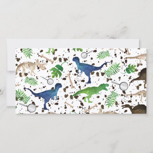 恐竜！恐竜の誕生日パーティーありがとう サンキューカード (裏面)