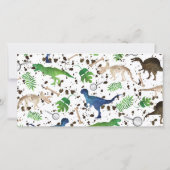 恐竜！恐竜の誕生日パーティー写真写真 サンキューカード (裏面)