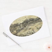 恐竜 楕円形シール (封筒)