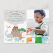 恐竜&火山ブラストボーイフォトバースデーパーティー ポストカード (正面)