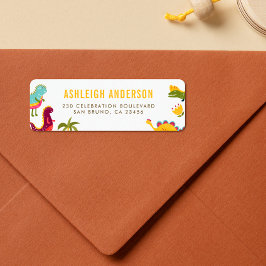 恐竜 |独自の差出人住所のカスタム作成 ラベル