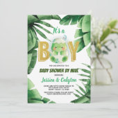 恐竜-男の子のベビーシャワー-郵便で 招待状 (スタンド正面)