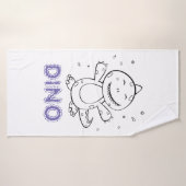 恐竜 – 白黒でスケッチされた芸術動物 バスタオル (バスタオル)