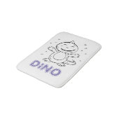 恐竜 – 白黒でスケッチされた芸術動物 バスマット (アングル)