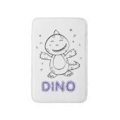 恐竜 – 白黒でスケッチされた芸術動物 バスマット (正面縦)