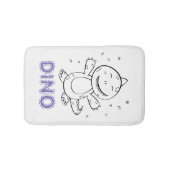 恐竜 – 白黒でスケッチされた芸術動物 バスマット (正面)