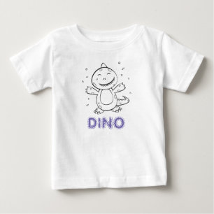 恐竜 – 白黒でスケッチされた芸術動物 ベビーTシャツ
