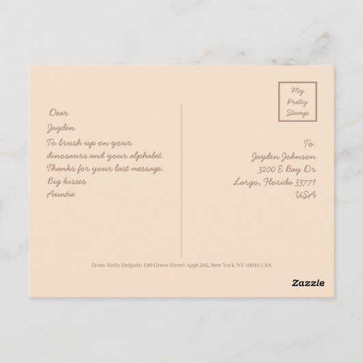 恐竜（英語） ポストカード (裏面)