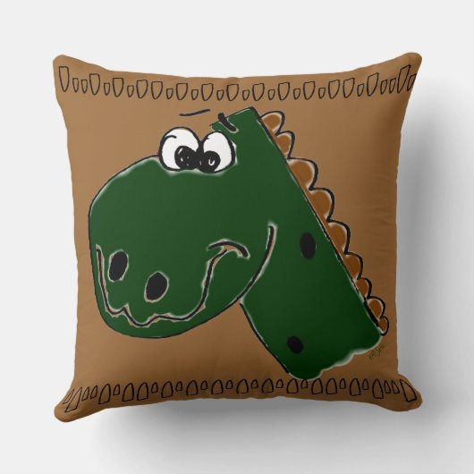 恐竜（茶色） クッション (裏面)