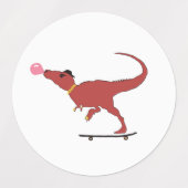 恐竜、蝶とカエル ラベル (デザイン1)