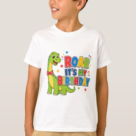 恐竜 誕生日 キュートな恐竜の子供Tシャツ Tシャツ (正面)
