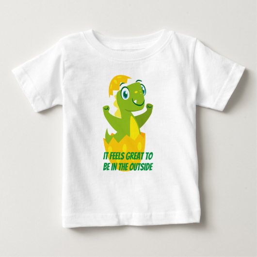 恐竜 赤ちゃん おしゃれ Tシャツ (正面)