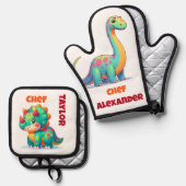 恐竜 鍋つかみ&鍋敷きセット (正面/裏面)