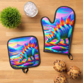 恐竜 鍋つかみ&鍋敷きセット (トップダウン)