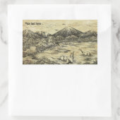 恐竜 長方形シール (バッグ)