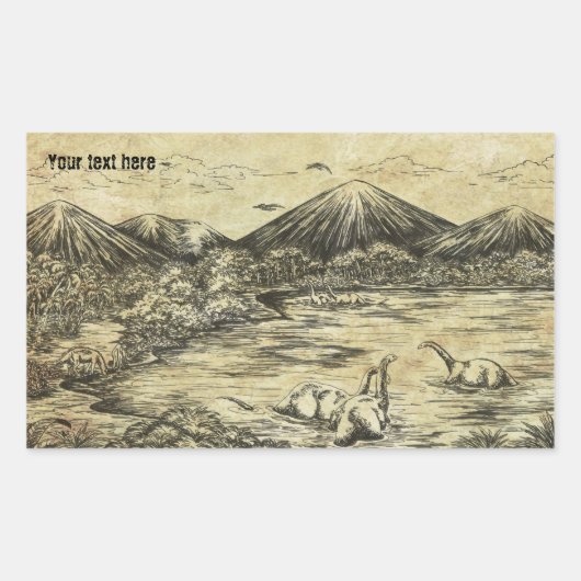 恐竜 長方形シール (正面)