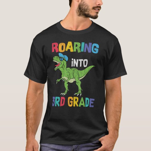 恐竜 3年生の新学期ギフト 子供向けプレゼント Tシャツ (正面)