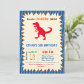 恐竜 T レックスの誕生日パーティー招待状 招待状 (スタンド正面)