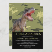 恐竜 T レックス パターン ジュラシック ワールド 招待状 (正面/裏面)