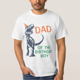 恐竜+T+レックス+パーティーハット 誕生日おめでとうパパ Tシャツ