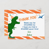 恐竜 T-Rex トレックス 誕生日パーティー 感謝カード 招待状 (正面/裏面)