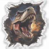恐竜 T-Rex 壁 ブレイクアウト ダイカット デカール (正面)