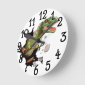 恐竜 T-Rex 寝室 遊び部屋 壁掛け時計 ラウンド壁時計 (傾斜)