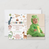 恐竜 T-Rex 男の子 誕生日 写真 サンクス カード (正面)